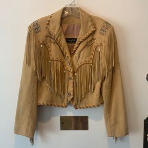 Authentic Patricia Wolf hand painted suede jacket